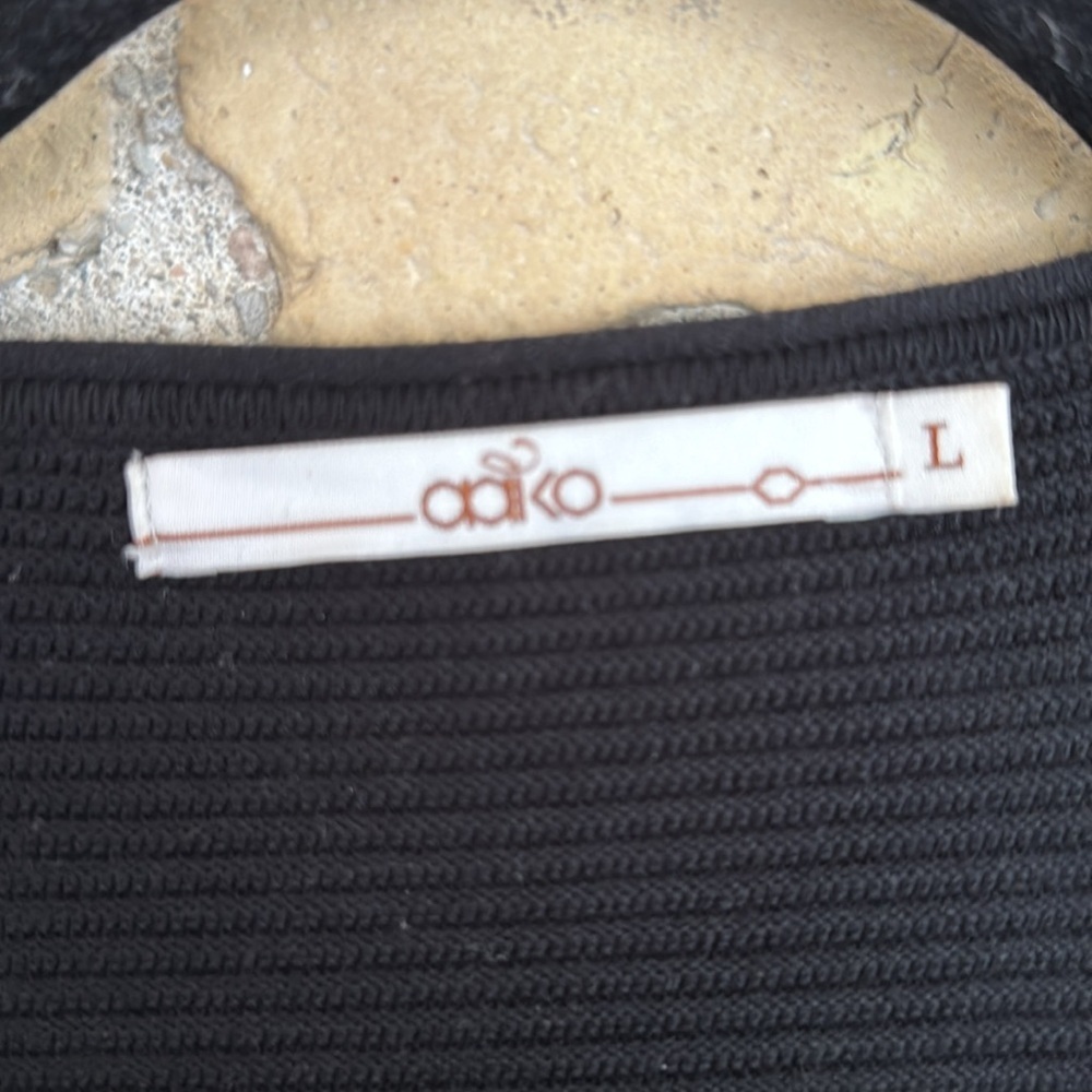 Black Aako Ribbed Cardigan with Silver Zippers - Picture 2 of 5